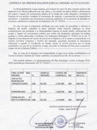 Edicto Municipal, Referente a la limpieza y predios baldíos
