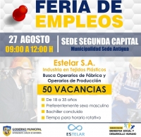 Municipalidad de Luque organiza feria de empleos este martes 27 de Agosto
